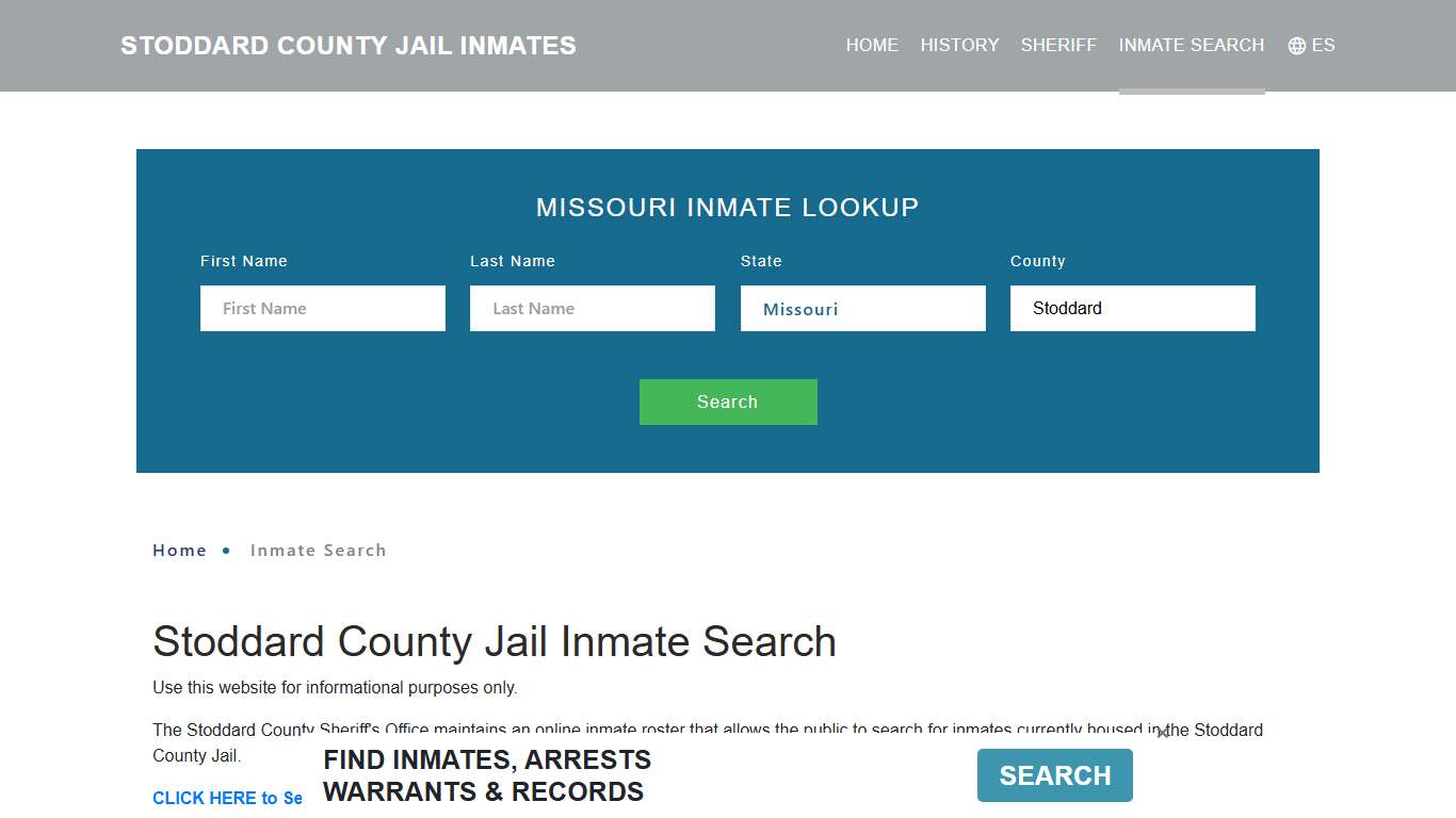 Stoddard County, MO Detainee Lookup